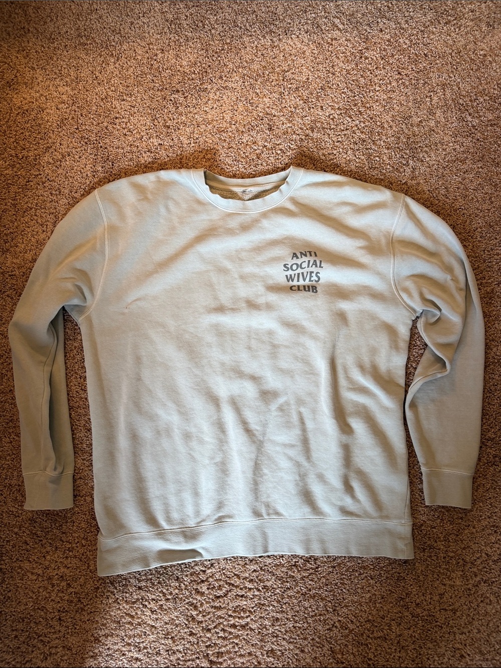 Hubs & Hers Light Sage Gray Anti Social Wives Club - XL